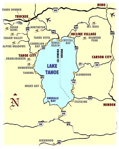 map of lake tahoe